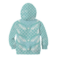Light Turquoise Mermaid Puakenikeni Maile Lei Kid Hoodie