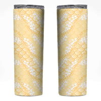 Pastel Yellow Mermaid Puakenikeni Maile Lei Skinny Tumbler LT01 Yellow - Polynesian Pride