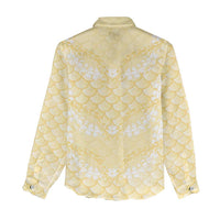 Pastel Yellow Mermaid Puakenikeni Maile Lei Women Casual Shirt LT01 - Polynesian Pride