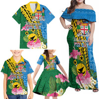 Personalised Malampa Fiji Day Family Matching Off Shoulder Maxi Dress and Hawaiian Shirt Tropical Tapa Pattern LT01 - Polynesian Pride