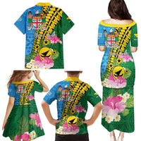 Personalised Malampa Fiji Day Family Matching Puletasi and Hawaiian Shirt Tropical Tapa Pattern LT01 - Polynesian Pride