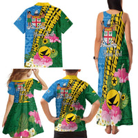 Personalised Malampa Fiji Day Family Matching Tank Maxi Dress and Hawaiian Shirt Tropical Tapa Pattern LT01 - Polynesian Pride