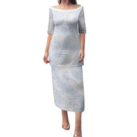 Samoa White Sunday Family Matching Puletasi and Hawaiian Shirt Plumeria Floral LT01 Mom's Dress White - Polynesian Pride