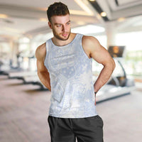 Samoa White Sunday Men Tank Top Plumeria Floral