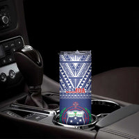 Samoa Rugby Skinny Tumbler Manu Samoa Polynesian Tatoo Pattern