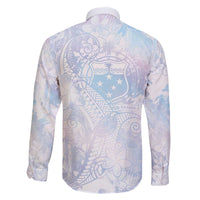 Samoa White Sunday Family Matching Off Shoulder Short Dress and Hawaiian Shirt Sweet Pastel Plumeria Floral LT01 - Polynesian Pride