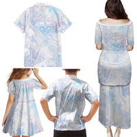 Samoa White Sunday Family Matching Puletasi and Hawaiian Shirt Sweet Pastel Plumeria Floral LT01 - Polynesian Pride