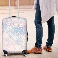 Samoa White Sunday Luggage Cover Sweet Pastel Plumeria Floral