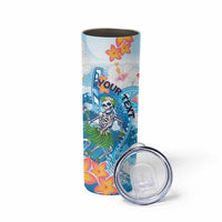 Personalized Hawaii Hula Girl Skeleton Dancing Skinny Tumbler Hibiscus Tribal Shark LT01 - Polynesian Pride