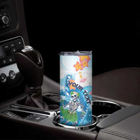 Personalized Hawaii Hula Girl Skeleton Dancing Skinny Tumbler Hibiscus Tribal Shark LT01 - Polynesian Pride