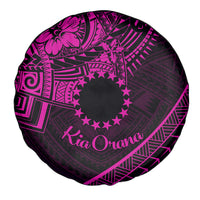 Kia Orana Cook Islands Spare Tire Cover Circle Stars With Floral Pink Pattern LT01 - Polynesian Pride