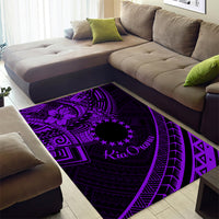 Kia Orana Cook Islands Area Rug Circle Stars With Floral Purple Pattern LT01 - Polynesian Pride