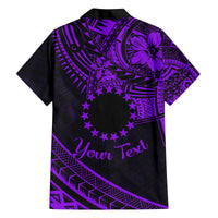 Kia Orana Cook Islands Family Matching Long Sleeve Bodycon Dress and Hawaiian Shirt Circle Stars With Floral Purple Pattern LT01 - Polynesian Pride