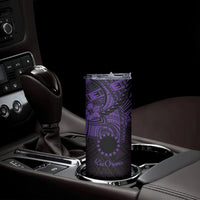 Kia Orana Cook Islands Skinny Tumbler Circle Stars With Floral Purple Pattern LT01 - Polynesian Pride