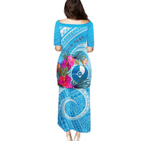 Yap Day Family Matching Puletasi and Hawaiian Shirt Nam nu Waqab Tropical Flower LT01 - Polynesian Pride