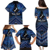 Personalised Aotearoa Matariki Family Matching Puletasi and Hawaiian Shirt Blue Fern Maori Poutama LT01 - Polynesian Pride
