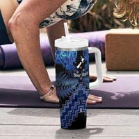 Personalised Aotearoa Matariki Tumbler With Handle Blue Fern Maori Poutama