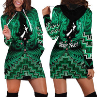 Personalised Aotearoa Matariki Hoodie Dress Green Fern Maori Poutama LT01 - Polynesian Pride