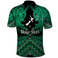 Personalised Aotearoa Matariki Polo Shirt Green Fern Maori Poutama