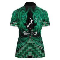Personalised Aotearoa Matariki Women Polo Shirt Green Fern Maori Poutama LT01 - Polynesian Pride