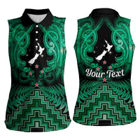 Personalised Aotearoa Matariki Women Sleeveless Polo Shirt Green Fern Maori Poutama LT01 - Polynesian Pride