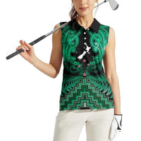 Personalised Aotearoa Matariki Women Sleeveless Polo Shirt Green Fern Maori Poutama LT01 - Polynesian Pride