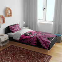 Personalised Aotearoa Matariki Bedding Set Pink Fern Maori Poutama