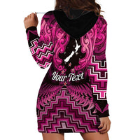 Personalised Aotearoa Matariki Hoodie Dress Pink Fern Maori Poutama LT01 - Polynesian Pride