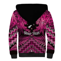 Personalised Aotearoa Matariki Sherpa Hoodie Pink Fern Maori Poutama LT01 - Polynesian Pride