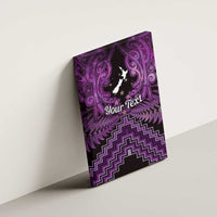 Personalised Aotearoa Matariki Canvas Wall Art Purple Fern Maori Poutama
