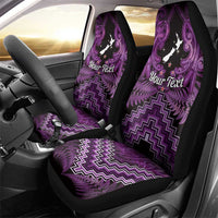 Personalised Aotearoa Matariki Car Seat Cover Purple Fern Maori Poutama LT01 - Polynesian Pride