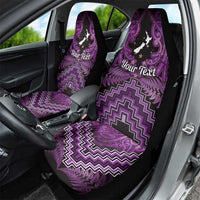 Personalised Aotearoa Matariki Car Seat Cover Purple Fern Maori Poutama LT01 - Polynesian Pride