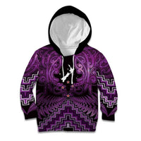 Personalised Aotearoa Matariki Kid Hoodie Purple Fern Maori Poutama LT01 Hoodie Purple - Polynesian Pride