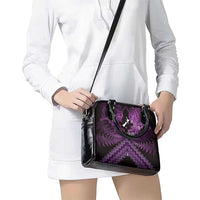 Personalised Aotearoa Matariki Shoulder Handbag Purple Fern Maori Poutama