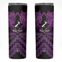 Personalised Aotearoa Matariki Skinny Tumbler Purple Fern Maori Poutama LT01 Purple - Polynesian Pride