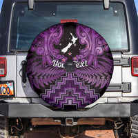 Personalised Aotearoa Matariki Spare Tire Cover Purple Fern Maori Poutama LT01 Purple - Polynesian Pride