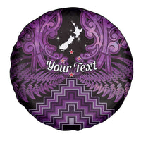 Personalised Aotearoa Matariki Spare Tire Cover Purple Fern Maori Poutama LT01 - Polynesian Pride