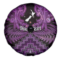Personalised Aotearoa Matariki Spare Tire Cover Purple Fern Maori Poutama LT01 - Polynesian Pride
