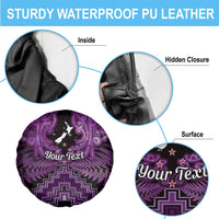 Personalised Aotearoa Matariki Spare Tire Cover Purple Fern Maori Poutama LT01 - Polynesian Pride