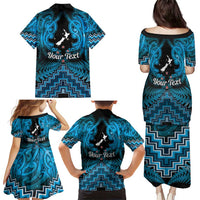 Personalised Aotearoa Matariki Family Matching Puletasi and Hawaiian Shirt Turquoise Fern Maori Poutama LT01 - Polynesian Pride