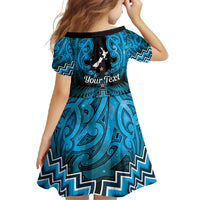 Personalised Aotearoa Matariki Family Matching Summer Maxi Dress and Hawaiian Shirt Turquoise Fern Maori Poutama LT01 - Polynesian Pride