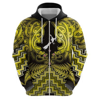 Personalised Aotearoa Matariki Hoodie Yellow Fern Maori Poutama