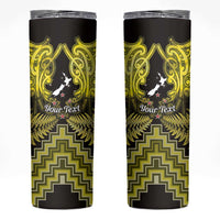 Personalised Aotearoa Matariki Skinny Tumbler Yellow Fern Maori Poutama LT01 Yellow - Polynesian Pride