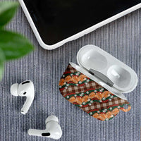 Polynesian Monstera Tiare Floral AirPods Case Chocolate Brown Tropical Plaid - Polynesian Pride