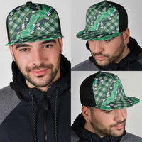 Polynesian Monstera Tiare Floral Mesh Trucker Cap Forest Green Tropical Plaid - Polynesian Pride