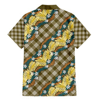 Polynesian Monstera Tiare Floral Family Matching Mermaid Dress and Hawaiian Shirt Yellow Tropical Plaid LT01 - Polynesian Pride