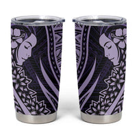 Polynesian Women Day 2024 Tumbler Cup Hibiscus Girl Tribal LT01 Purple - Polynesian Pride