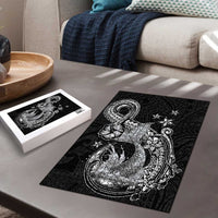 Hawaii Mermaid Monotone Puzzle Polynesian Pattern Fish Hook