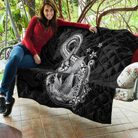 Hawaii Mermaid Monotone Quilt Polynesian Pattern Fish Hook