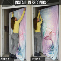 Hawaii Mermaid Sweet Pastel Door Cover Polynesian Pattern Fish Hook